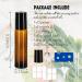 12 Pack 10ml Amber Glass Essential Oil Roller Bottles with Stainless Steel Roller Balls and Accessories | Labels, Openers, Funnels, Droppers Included - Buy Online on SooperMarket.com