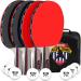 Ping Pong Paddle Set - Includes 4 Player Rackets, 8 Professional Table Tennis Balls, Portable Storage Case for Indoor-Outdoor Play