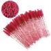 ZHIYE 50 pcs Disposable Eyelash Mascara Brushes Wands Applicator Eyebrow Brush Makeup Kit Eyebrow Castor Oil Brush Makeup Tool 50PCS Red2