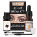 Simpout Henna Eyebrow Tint Kit - Pure Natural Brow Color Kit  Instant Eyebrow Tinting Kit  DIY Eye Brow Coloring Kit at Home and Salon  Easy to Use (Dark Brown)