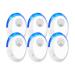 Okutani Ultrasonic Pest Repeller 6 Pack, Mouse Repellent Ultrasonic Plugin Indoor Home Electronic Pest Control for Spiders Roaches Insects Rodents White