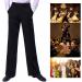 Zymozym Men's Black Draped Latin Ballroom Dance Pants Professional Competition & Training (30) - Buy Online on SooperMarket.com