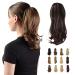 Sofeiyan 13" Ponytail Extension Long Curly Ponytail Clip in Claw Hair Extension Natural Looking Synthetic Hairpiece for Women Brown & Dark Auburn Mixed Darkest Brown & Dark Auburn Mixed 13"Claw Clip in