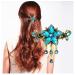 Flower Butterfly Hair Barrettes Vintage French Rhinestone Hair Clasps Claws Floral Hair Clips Accessories for Women Girls Teens (Blue C)