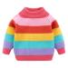 Mud Kingdom Baby Girl Sweater Pullover Cute Rainbow Stripe Pink 12-18 Months Pink