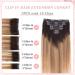 Vlasy 12 Clip in Human Hair Extensions T2/27+T2/60# - 7 Pieces Natural Straight Weft for Women (60g) - Buy Online on SooperMarket.com