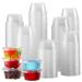 260 Sets - 2 oz  Jello Shot Cups, Small Plastic Containers with Lids, Airtight and Stackable Portion Cups, Salad Dressing Container, Dipping Sauce Cups, Condiment Cups for Lunch, Party, Trips 2oz - 260