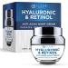 Hyaluronic Acid & Retinol Face Moisturizer - Reduce Wrinkles Fine Lines & Hyperpigmentation Hydrating Night Cream - Cruelty Free Korean Skin Care For All Skin Types Hyaluronic & Retinol