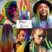 Ombre Rainbow Braiding Hair Extensions 24 Inch - 3 Pack Synthetic Jumbo Braiding Hair for Women - Purple/Blue/Yellow/Orange - High Temperature Twist Crochet Braids - Buy Online on SooperMarket.com