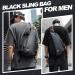 Anti-Theft Crossbody Sling Bag for Men Women Small Backpack One Shoulder Bag Chest Bag Sling Backpack Water Resistant Black-large (Magnetic Strap Buckle) - Buy Online on SooperMarket.com