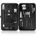 Manicure Set 21 Pcs Professional Pedicure Kit Nail Clippers Set Stainless Steel Care Tools Grooming Kit With Travel Case Cuticle Remover Toe Toenail Cutter Set For Thick Nails Men Women Gift (Black)
