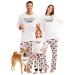 IFFEI Christmas Pyjamas Matching Family Pajamas Sets Xmas Pjs Letter Print Tops and Plaid Pants Sleepwear Nightwear for Women Men Kids Baby Pet Pet One Size White/Letter