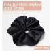 Satin Sleep Tie Scrunchie - Large Black Satin Hair Tie for Sweet Dreams - Buy Online on SooperMarket.com