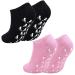 2 pairs of moisturizing gel socks moisture socks gel with moisture-giving vitamin infused for gel spa socks for repairing dry skin black + pink