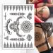 Black Henna Temporary Tattoo Stickers - Lace Pattern Body Art Design for Women - Waterproof and Sexy Mandala Flower Fake Tattoos - 6 Sheets - Buy Online on SooperMarket.com