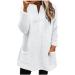 AMhomely Ladies Womens Soft Teddy Fleece Hooded Jumper Plus Size Double Fleece Casual Hoodies With Pocket V Neck Soft Fleece Hooded Sweatshirts Plain Pullover Tops Winter Lightweight Lounge Tops 02 White M