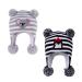 LANGZHEN Toddler Kids Infant Winter Hat Earflap Knit Warm Cap Fleece Lined Beanie for Baby Boys Girls 2-4 Years Penguin -Black Stripe+koala -Grey Stripe