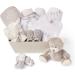 Personalised Baby Girl Gift Set - Newborn Essentials and Hamper for Baby Girl - Grey - Buy Online on SooperMarket.com