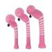 Scott Edward Golf Headcovers for Woods Set of 3 Fits Well Driver(460cc) Fairway Wood and Hybrid(UT) The Perfect Change for Golf Bag Pink white stripes