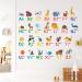 Decowall Colourful Animal Alphabet ABC Kids Wall Stickers - Panda Giraffe Zoo Learning Letter Decals for Nursery & Bedroom - Buy Online on SooperMarket.com