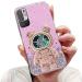 Tiveenfezk nadoli for Xiaomi Redmi Note 10 5g Treibsand B r Astronaut Hidden Stand Shell caricature glitter astronaut stand soft silicone bling cell phone case transparent protective cover xiaomi redmi note 10 5g pink