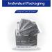 BlueEagle 4-Ply Individually Wrapped Disposable Adult Face Masks - 50 Pcs | Activated Carbon Filter | Large Fit | Charcoal Black Color - Buy Online on SooperMarket.com