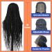 Bilisar Box Braid Wig for Black Women - 30 Inch Hand Braided Synthetic Lace Front Wig with Baby Hair - Lightweight Knotless Cornrow Braids in Natural Black (1B) - Buy Online on SooperMarket.com