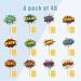 SuperHero Boom Cupcake Toppers - 48 Pack, Kids Birthday Party Decorations & Supplies - Buy Online on SooperMarket.com