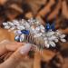IYOU Crystal Bridal Hair Comb Blue Wedding Side Combs Sparkly Rhinestone Headpiece Prom Bride Bridesmaid Hair Accessories for Women