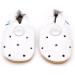 Dotty Fish Soft Leather Baby Shoes | Boys Toddler Shoes with Non-Slip Suede Soles | 0-6 Months to 4-5 Years | White Stars Design - Buy Online on SooperMarket.com