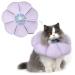 HiDREAM Cat Cone Collar,Cute Waterproof Elizabethan e Collar for Cats,Anti-Bite Lick Wound Healing Safety Cat Recovery Collar,All-Season Style Medium purple