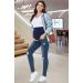 PACBREEZE Maternity Jeans Over Belly Slim High Waist Denim Pants, Ripped Indigo Blue XXL - Buy Online on SooperMarket.com