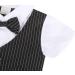 AmzBarley Baby Boys Tuxedo Rompers Suit | Formal Outfit for Kids | Gentleman Dress Shirt Pants Vest Bowtie | Black 1-2 Years - Buy Online on SooperMarket.com