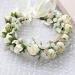 Hjhiwe Adjustable White Rose Bridal Crown - Boho Floral Headdress for Weddings & Photography - Rustic Beige Headband for Brides & Girls - Buy Online on SooperMarket.com
