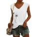 Short Sleeve T Shirts Clothing Woman T-Shirt Casual Black Clothing Top Women's Floral Pattern for Women Crop Tops Shirt Shirts Top Women's Summer Tank Top 3 White M - Buy Online on SooperMarket.com