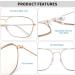 JM Plane Blue Light Blocking Glasses - Anti-Glare Computer Eyewear for Men & Women with Stylish Gold Frame - Buy Online on SooperMarket.com