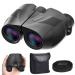 Compact Binoculars 15x25 for Adults and Kids, Waterproof Binocular with Low Light Vision, Easy Focus Binoculars for Bird Watching Black
