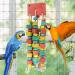 MQUPIN Bird Chewing Toy for Small Parrots - Multicolored Wooden Blocks - Ideal for Cockatiels & African Greys (S-20 inch) - Buy Online on SooperMarket.com