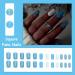 MISUD Short Square Press on Nails - Glossy Summer Blue Acrylic Nails | 24 pcs Squoval DIY False Nails with Bling Glitter Design - Buy Online on SooperMarket.com
