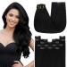 Youngsee real hair Extensions clip black clip in extensions real hair 35cm clip in extensions black clip extensions real hair black clip in hair extensions remy human hair 120g #1 35 cm (7PCs) 1-clip-2- #1