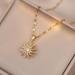 OralGos Rotating Cubic Zirconia Flower Pendant Necklace | Adjustable Choker Fashion Jewelry - International Shipping - Buy Online on SooperMarket.com