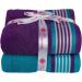 CASA COPENHAGEN 550 GSM 6-Piece Towel Set - Super Soft Egyptian Cotton - Violet Indigo & Teal Green - Buy Online on SooperMarket.com