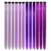 12 Pcs Colored Hair Extensions Colorful Clip in Hair Extensions 22 inch Synthetic Straight Hair Extensions for Kids Girls Women Light purple