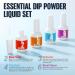 TOMICCA Dipping Powder Liquid Set - Base, Top Coat, Activator, Brush Saver - 4x15ml Essential Dip Liquid Set for DIY Nail Art - Buy Online on SooperMarket.com