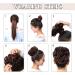 Jet Black Synthetic Hair Bun Extension - 45g Messy Updo Ponytail Scrunchie for Women - Buy Online on SooperMarket.com