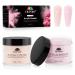 EBANKU Pink Nude Acrylic Powder Set 2 Colors Acrylic Nail Powder Professional Acrylic Powder for Nail Acrylic Extension Nail Carving Long-Lasting No Nail Lamp Needed