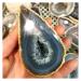 Natural Original Raw Agate Crystal Geode Cutting Hole Feng Shui DecorEnergy Stone Specimen Craft Collectibles Decoration Stone Collection (Size : 150-200g a Piece)