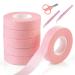 Lash Tape - Vaktop 6 Rolls Eyelash Tape with 2 Tweezers and Scissors Breathable Lash Tape for Eyelash Extension - for False Lash Extension Accessories (0.5 inch x 10 Yards) style1-pink