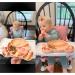 PandaEar Silicone Suction Plate Toddler Set | BPA-Free Divided Baby Food Plate with Spoon and Fork | Dishwasher & Microwave Safe | Bear Shape (Pink) - Buy Online on SooperMarket.com