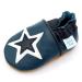 Dotty Fish Soft Leather Baby Shoes. Toddler Shoes for Boys. Non-Slip Suede Soles. 0-6 Months - 4-5 Years 2-3 Years Navy and White Star